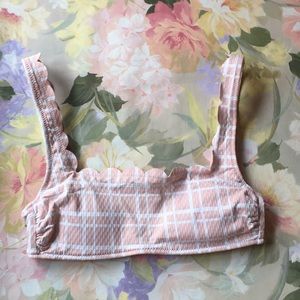 👙 AERIE NWOT Plaid Bikini Top, Padded